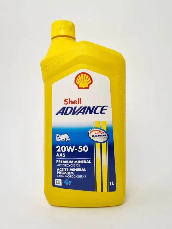Aceite de moto Shell Advance 20W-50 AX5 Premium Mineral